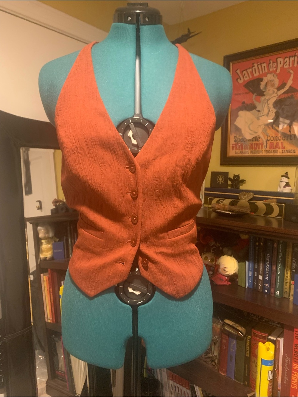 Express Women's Rust Orange Button-Front Vest